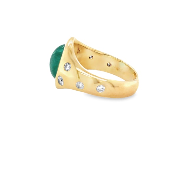 3 carat Cabochon Emerald Pinky Ring - image 2