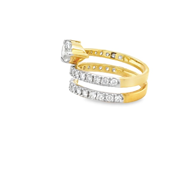 Pear Shape Diamond Spiral Ring In Yellow Gold - image 2