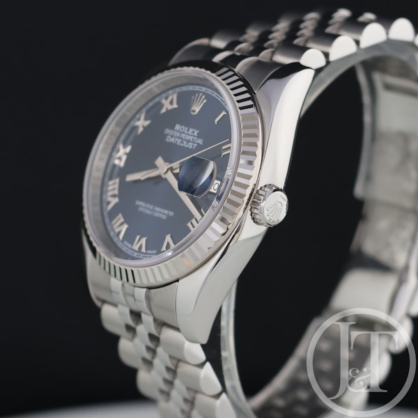 Rolex Datejust 116234 Blue Roman Dial 36mm Jubilee 2014 Pre Owned - image 3