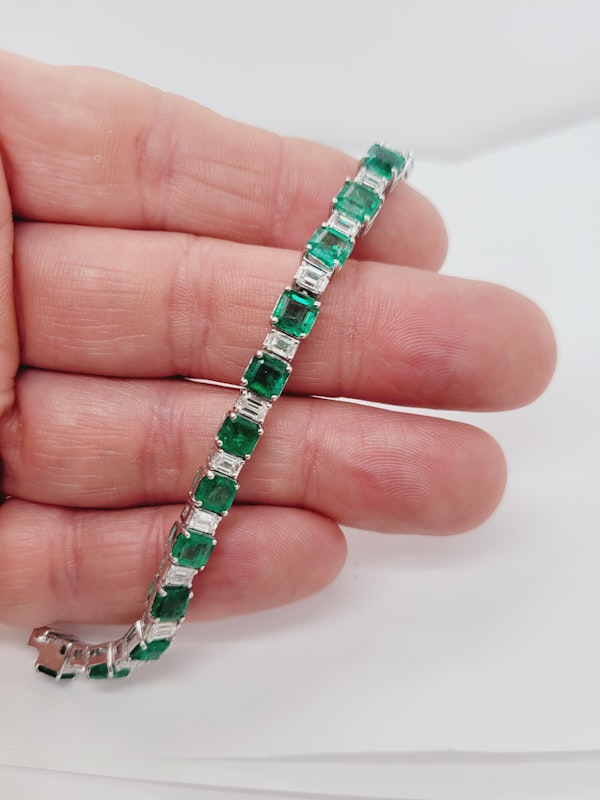 Emerald and diamond tennis bracelet SKU: 7228 DBGEMS - image 4