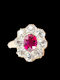Burmese Ruby and old cut diamond cluster ring SKU: 7229 DBGEMS - image 5