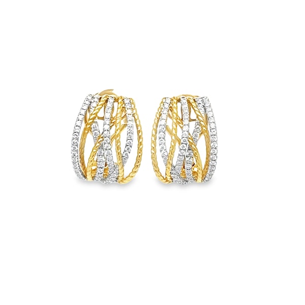 Yellow gold & diamond earrings - image 1