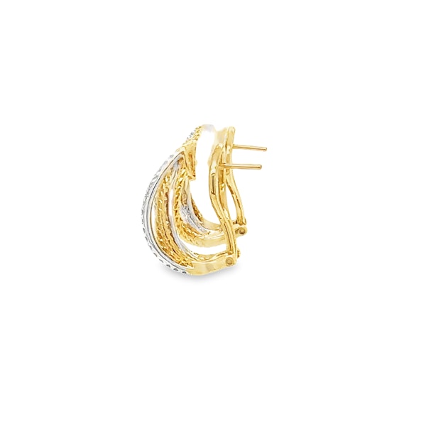Yellow gold & diamond earrings - image 2