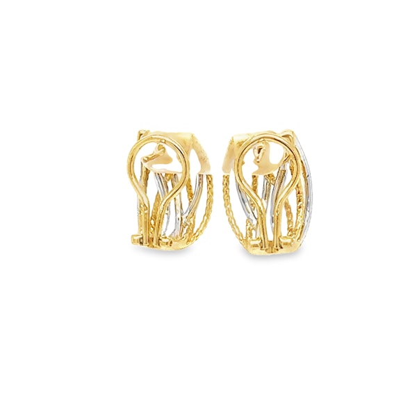 Yellow gold & diamond earrings - image 3