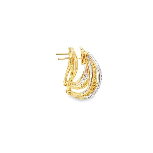 Yellow gold & diamond earrings - image 4