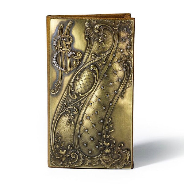 Art Nouveau Diamond Gold and Leather Card Wallet, Circa 1900 - image 2