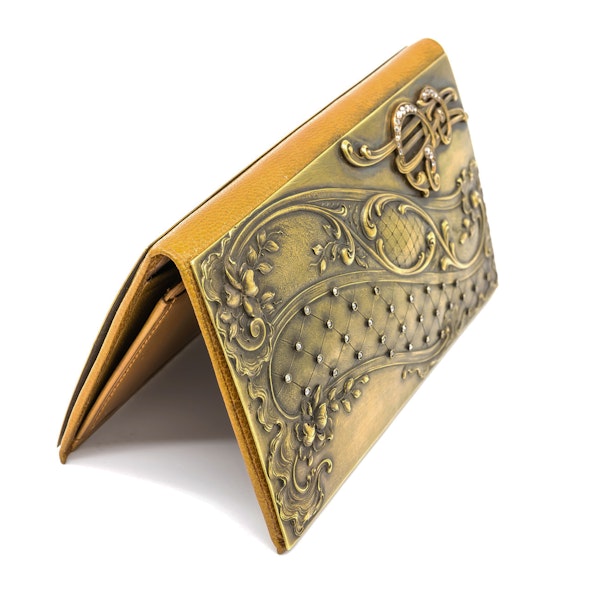 Art Nouveau Diamond Gold and Leather Card Wallet, Circa 1900 - image 4