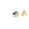 Multicolour Emerald, Ruby, Sapphire & diamond Cluster Earrings - image 2
