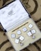 A fine 18 carat Yellow Goild and Platinum (marked) Pearl and Mother of Pearl Dress Set in Original Box - image 1