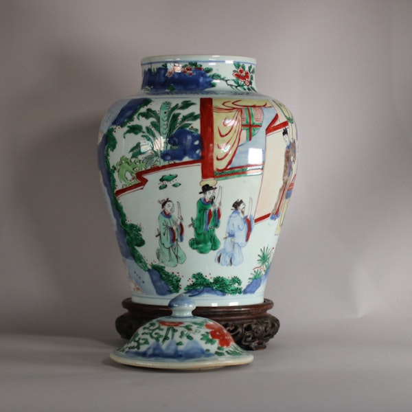 A wucai baluster jar and cover, Shunzhi period (1644-1661) - image 6