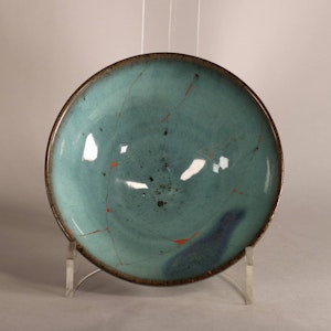 Chinese Junyao bowl with a purple splash; Song/Yuan (1279-1368)