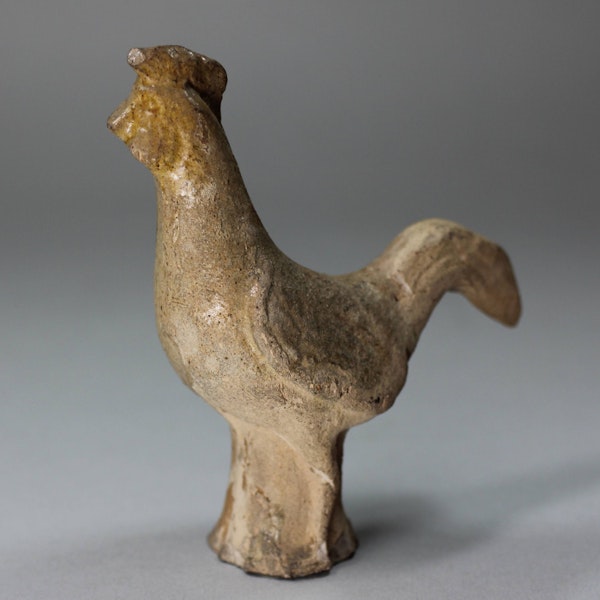 Straw-glazed pottery figure of a cockerel, Tang (680-960) - image 3