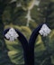An exceptional pair of Platinum and 18 Carat White Gold Diamond Earrings, set with two Round Brilliant Cut Diamonds and Forty Six Round Brilliant Cut Natural Diamonds on the sides. - image 3