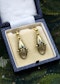 A fine pair of 15 ct. Yellow Gold (tested), Torpedo style Emerald & Seed Pearl Earrings.  Circa 1860 - image 4
