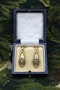 A fine pair of 15 ct. Yellow Gold (tested), Torpedo style Emerald & Seed Pearl Earrings.  Circa 1860 - image 3