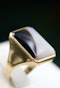 A very fine 14 carat Yelow Gold (tested) Hardstone Ring. Circa 1950. - image 5