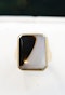 A very fine 14 carat Yelow Gold (tested) Hardstone Ring. Circa 1950. - image 6