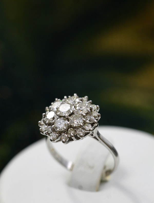 A very fine 18 carat White Gold Diamond Cluster Ring - image 1