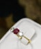 A very fine Ruby and Diamond Three Stone Ring in 18 carat Yellow Gold. - image 4