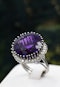 A very fine Amethyst and Diamond Cocktail Ring in 18ct. White Gold (tested).  Late 20th Century (pre-owned) - image 1
