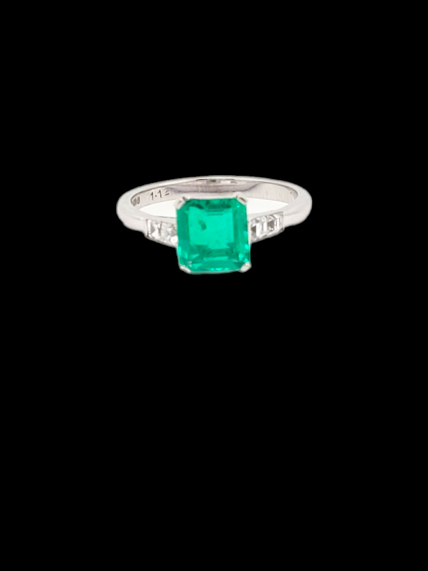 Columbian emerald and diamond engagement ring SKU: 7249 DBGEMS - image 1