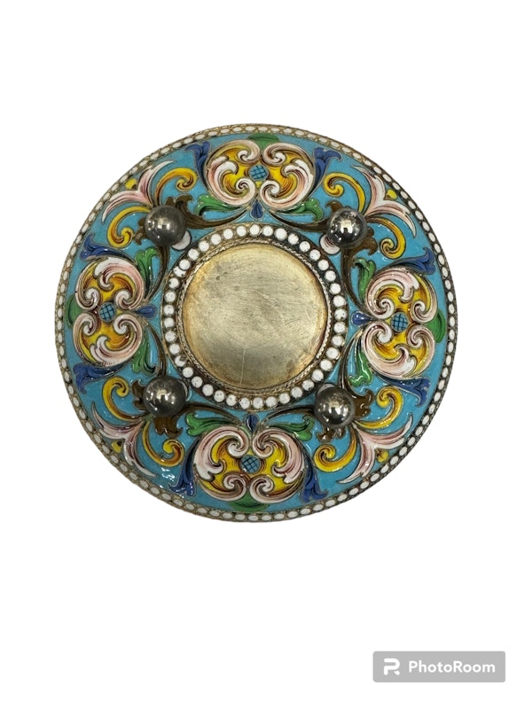 Antique Russian silver and shaded enamel bonbon dish, Moscow, 1908 - image 2