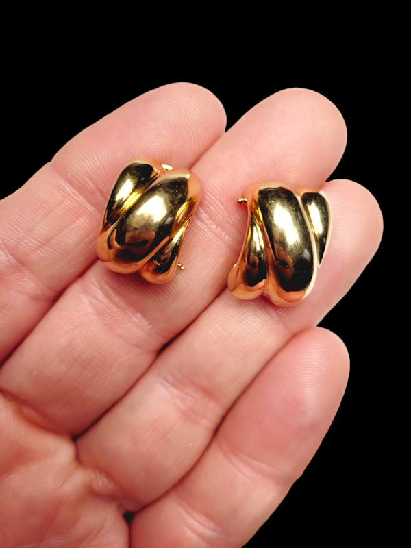 Pair of 18ct gold day earrings SKU: 7255 DBGEMS - image 1
