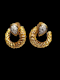 Stylish gold hoop earrings with diamond highlights SKU: 7264 DBGEMS - image 3