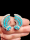 Vintage turquoise and diamond earrings SKU: 7263 DBGEMS - image 3