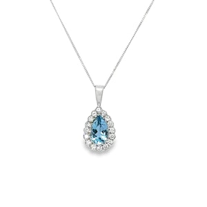 Aquamarine teardrop pendant