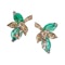 Vintage French Emerald Diamond and Gold Clip-on Earrings by André Vassort, Circa 1960 - image 5
