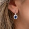 Modern Sapphire, Diamond and Platinum Cluster Drop Earrings - image 2