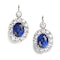 Modern Sapphire, Diamond and Platinum Cluster Drop Earrings - image 3