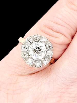 Fine Antique diamond cluster engagement ring SKU: 7268 DBGEMS