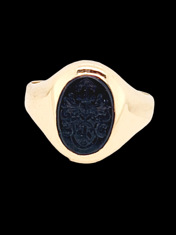 Small seal engraved bloodstone gold signet ring SKU: 7272 DBGEMS - image 2