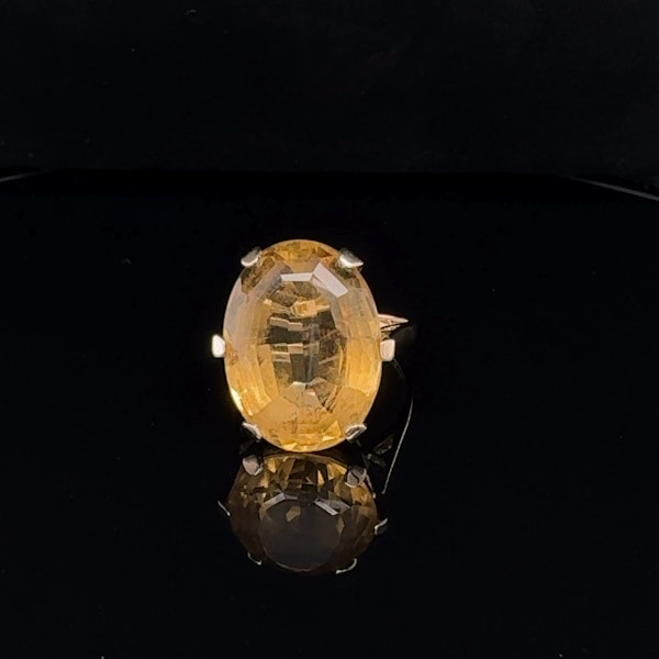 1960's Gold Oval Citrine Ring - image 2
