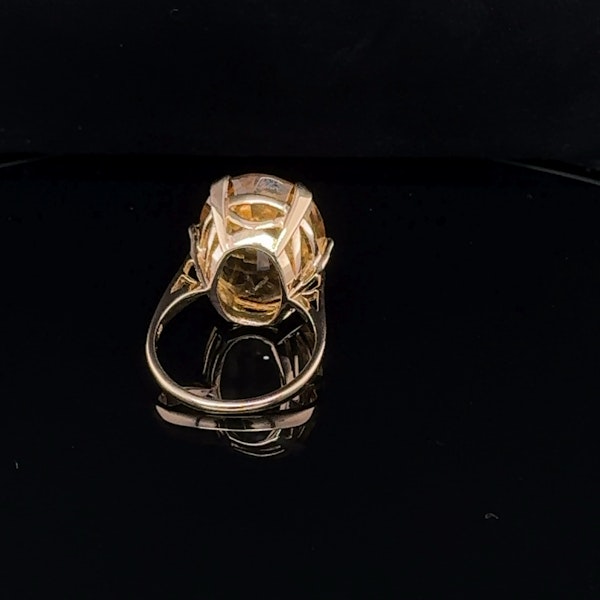 1960's Gold Oval Citrine Ring - image 3
