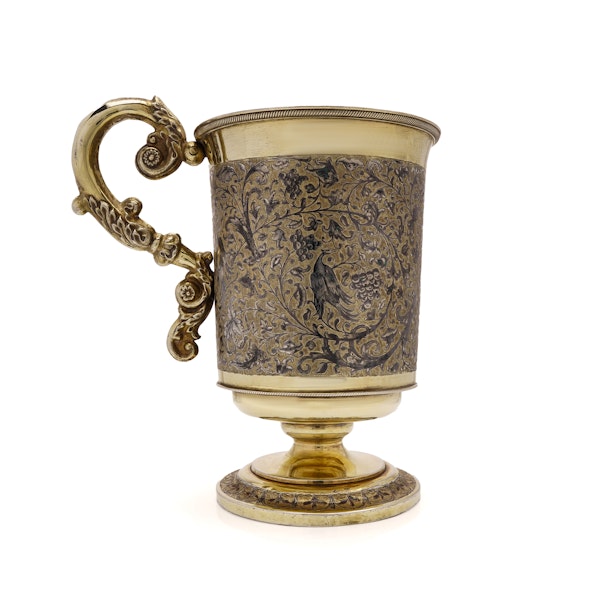 Antique Russian silver gilt and niello tankard, Moscow c.1840 - image 2