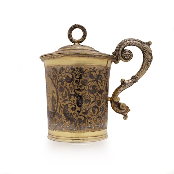 Antique Russian silver gilt and niello cup and cover, Moscow, 1838 - image 2