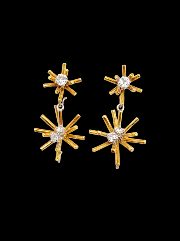 Vintage sputnik gold and diamond earrings by Gillian Packard SKU: 7305 DBGEMS - image 5