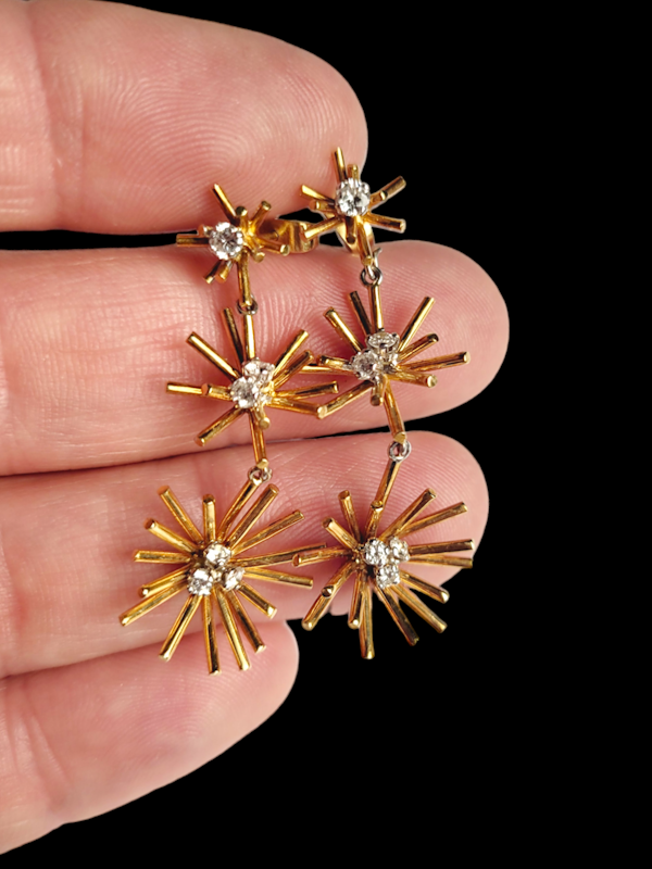 Vintage sputnik gold and diamond earrings by Gillian Packard SKU: 7305 DBGEMS - image 2