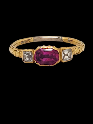 17th century ruby and diamond finger ring SKU: 7300 DBGEMS