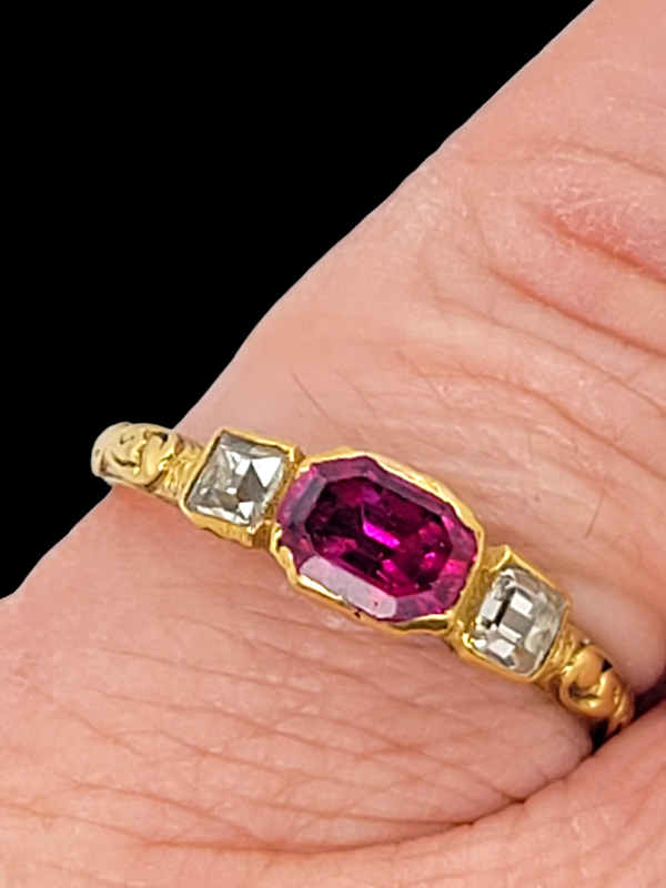 17th century ruby and diamond finger ring SKU: 7300 DBGEMS - image 2