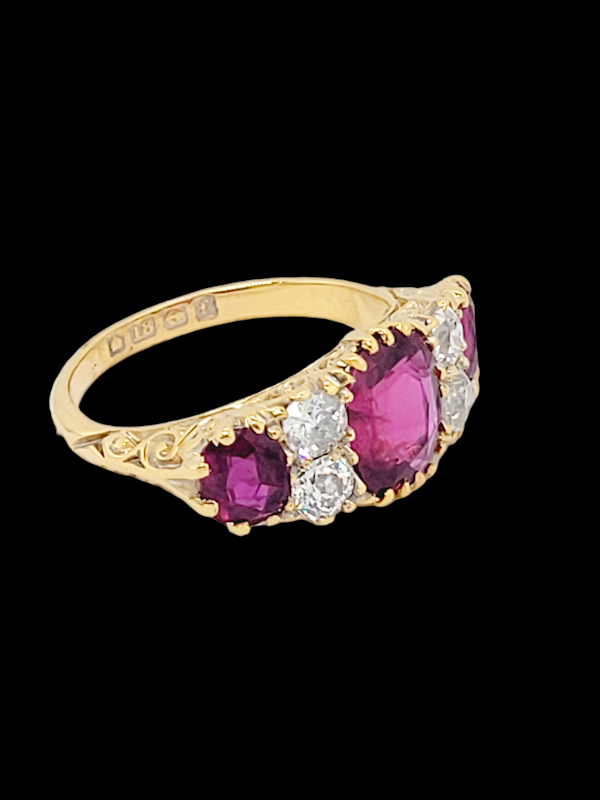 Impressive natural ruby and diamond antique ring SKU: 7291 DBGEMS - image 2