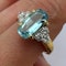 Vintage Aquamarine Ring Diamond Shoulder Ring. CHIQUE TO ANTIQUE Stand 375 - image 2