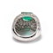 Emerald Diamond and 18ct White Gold Bombé Cluster Ring - image 7