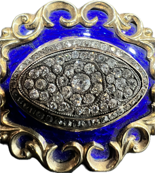 Victorian Diamond Brooch 18k Gold - image 2