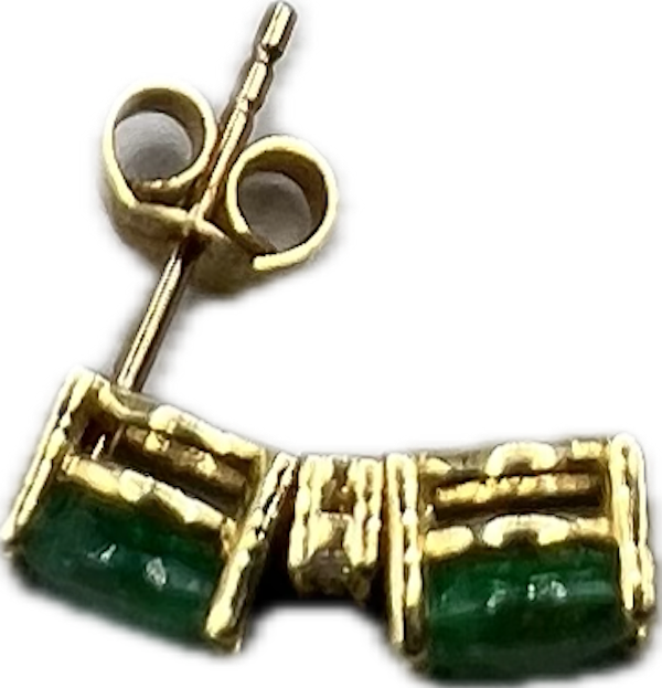 Corum Emerald 18k Gold Wristwatch and Earring Set Mid 20th Century - image 4