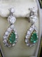 A very fine pair of VintageColombian Emerald and Diamond Drop Earrings, in 18ct. White Gold (tested), Continental Marks. Circa 1950 - image 2