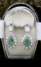 A very fine pair of VintageColombian Emerald and Diamond Drop Earrings, in 18ct. White Gold (tested), Continental Marks. Circa 1950 - image 4